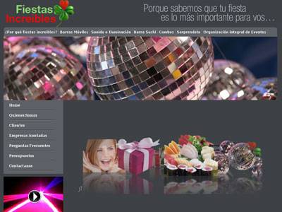 Fiestas Increibles - Diseño Web - Portales Dinámicos
