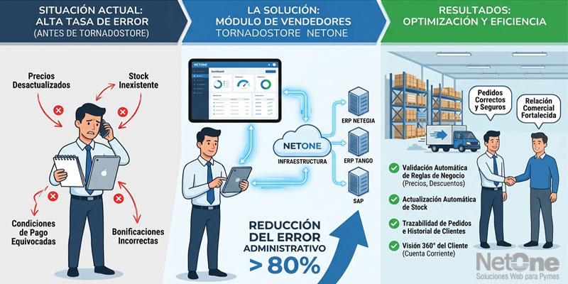 Optimización de preventa digital: El impacto del Módulo de Vendedores en la tasa de error